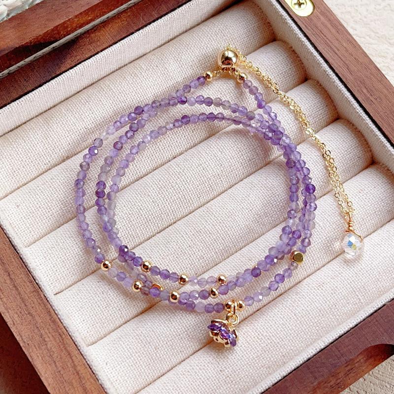JYL TS Bracelet Bohemian  Style Brings Nostalgic Charm And Luck K124 amethyst faceted three-circle