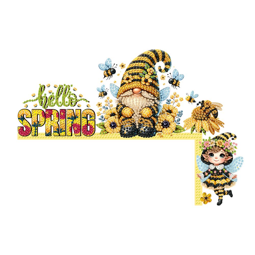 2D Flachmuster Weihnachts-Türrahmen Dekorationen DIY Diamantmalerei Ornamente Set Tür Eckdeko für Innen Außen Wand