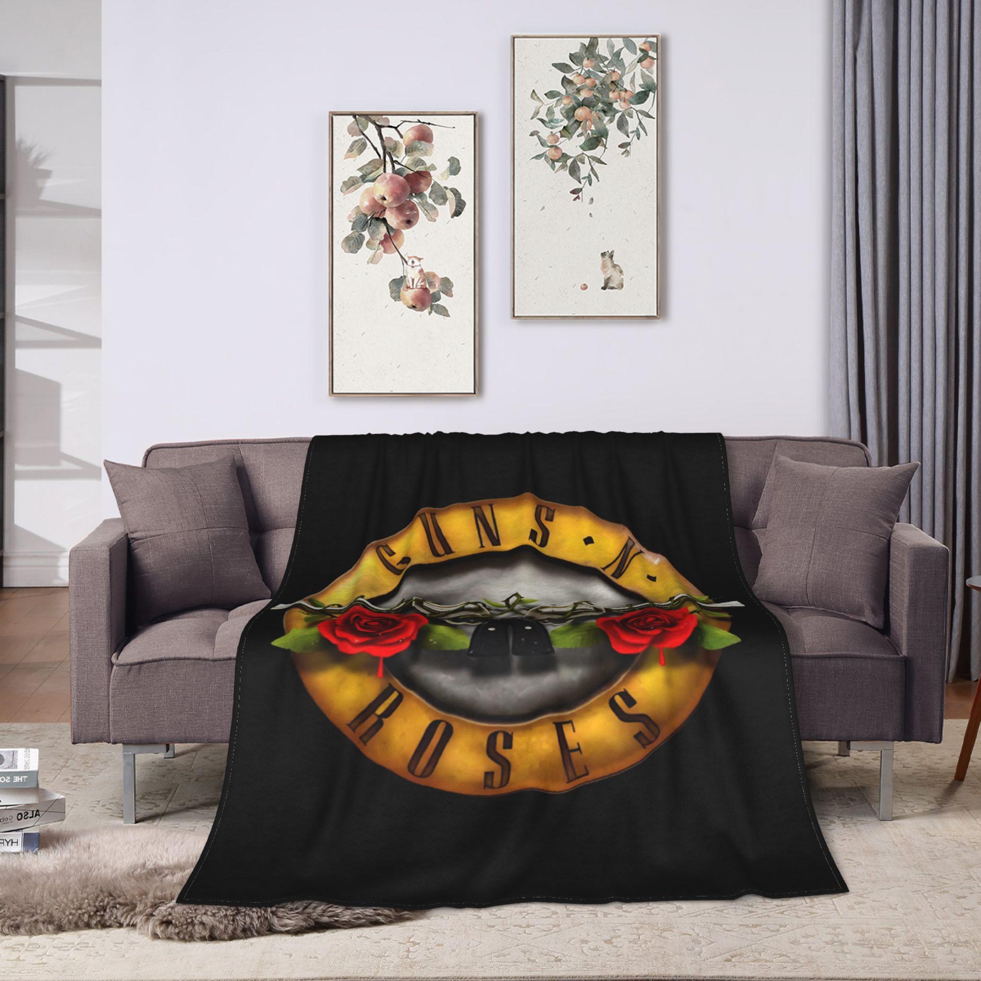 Guns N Roses Band  Blanket  Soft Warm Street Trend Plush Throw Blanket For Living Room Decorative Flannel Bedspread Bed Cover 75X95CM