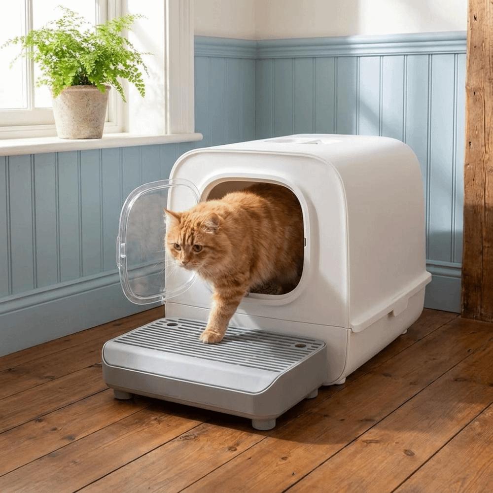 Non Slip Cat Step Filter Pedal Double Layer Cat Litter Ramp Cat Litter Box Step  Easy Cleaning