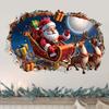 Christmas Broken Wall Home Living Room Wall Decoration Wall Sticker Self-adhesive Santa Claus Elk Holiday Wall Sticker