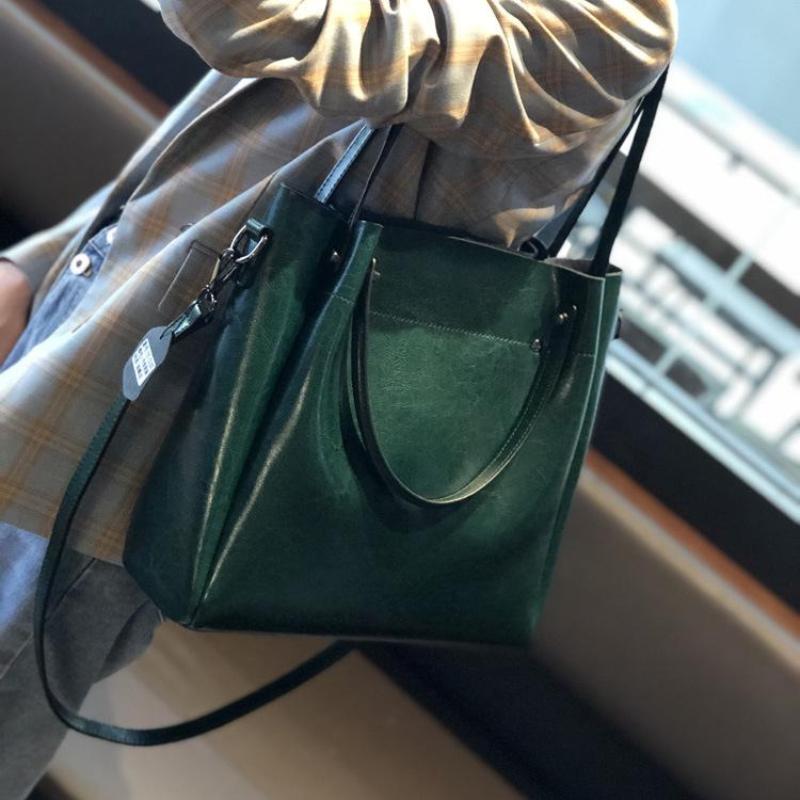 Women's Commuter Large Genuine Leather Tote & Shoulder Bag – High Capacity Handbag & Messenger Bag KTY