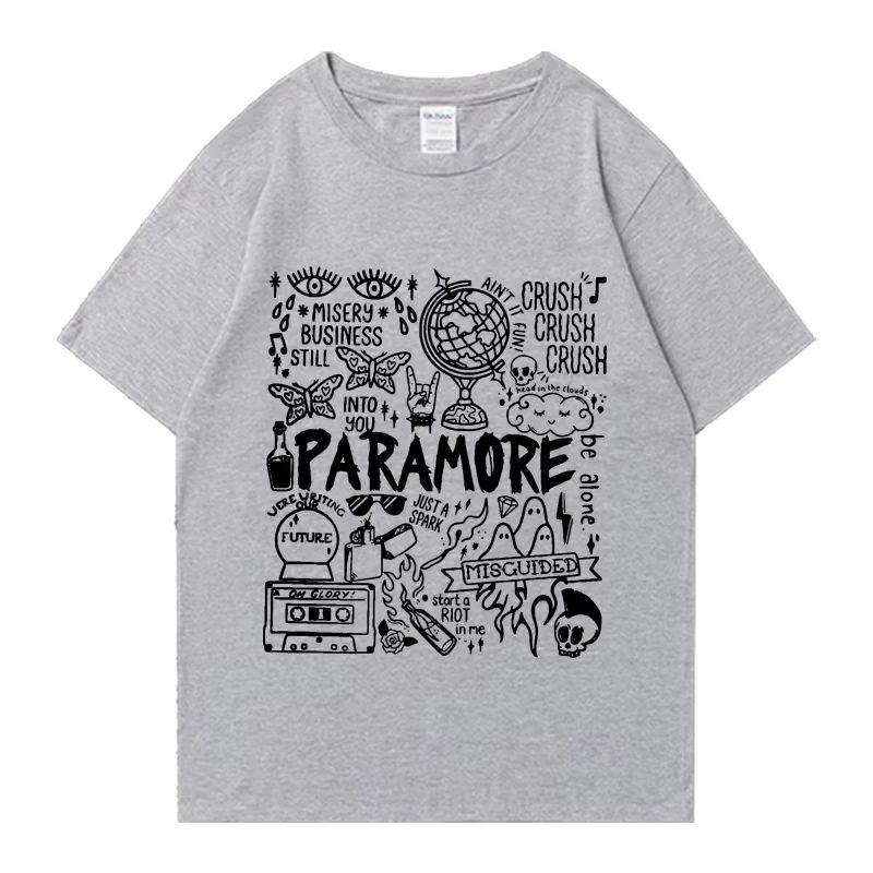 

Punk Vintage Short Sleeve Rock Band Paramore Vintage Album Tshirt Print Tops Streetwear Oversized Loose Casual Tees Unisex 4XL