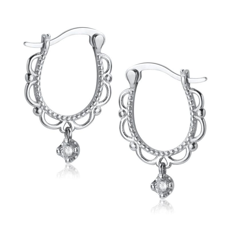 ANENJERY Women'S Fashion Jewelry Heart Circle Huggie Hoops Earrings Female Minimalist Hip Hop Ear Buckles