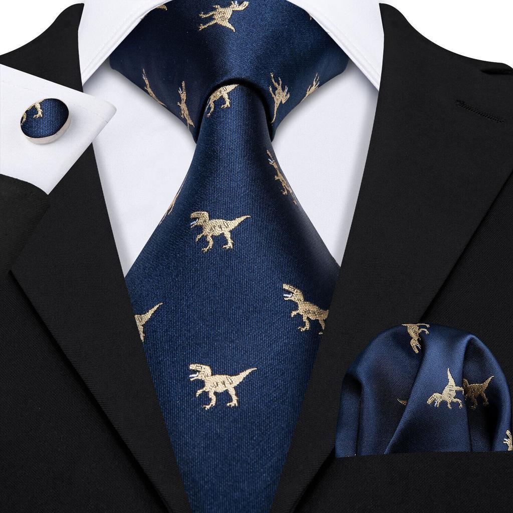 Barry.Wang Ties for Men Necktie Hankerchief Cufflinks Set Burgundy Striped Jacquard Wedding