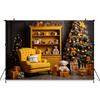 Mocsicka Indoor Christmas Home Photography Backdrop Child Birthday Photo Background Xmas Tree Bear Gifts Sofa Party Decor Banner