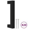 VidaXL Cabinet Handles 20 Pcs, Door Handles with Screws, Drawer Handles for Cupboards Buffets Lockers Crates, Black 3203652