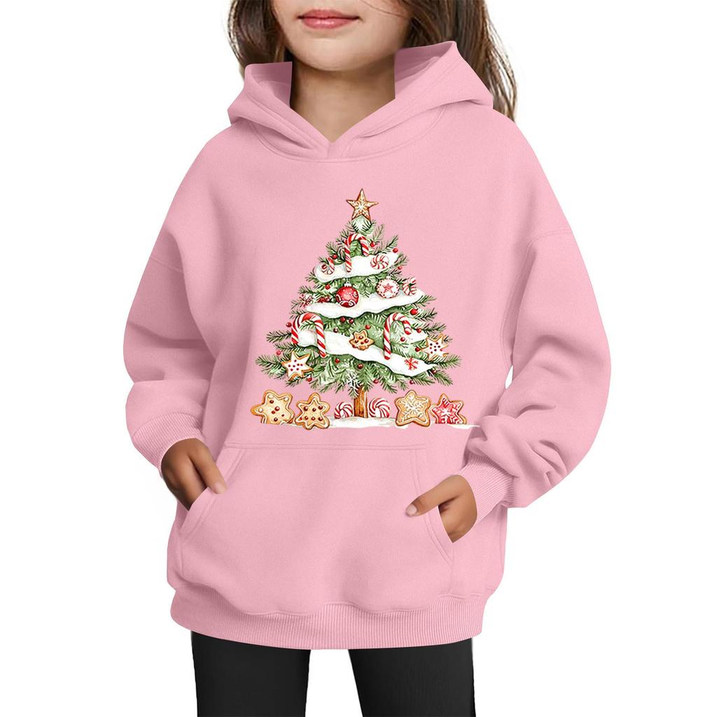 Sweatshirts For Teen Girls Hoodies Long Sleeve Drawstring Pullover Cute Printed Oversized Hoodie Christmas