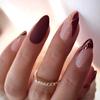 24Pcs Long Almond Press On Nails French Pink Wave Line Design Detachable Fake Fingernails Manicure Tips