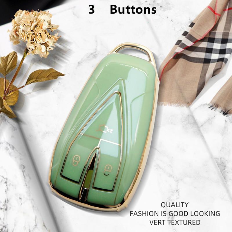 Luxurious Golden Edge Remote Key Case Cover For Changan CS35Plus CS55Plus CS75Plus   Protective Shell Car