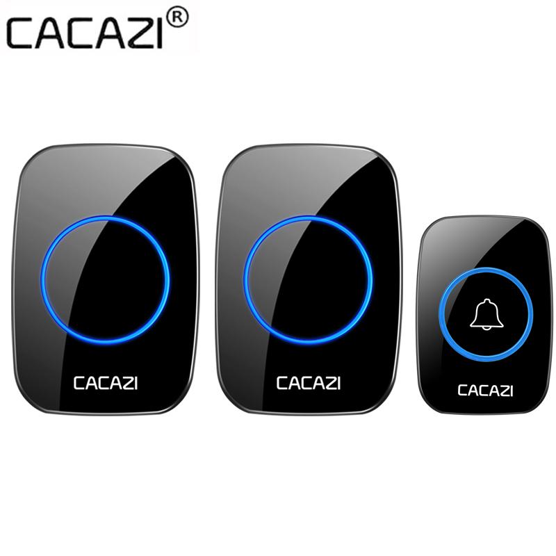 

CACAZI 36 музыка 110 дБ 300 м проводной дверной звонок водонепроницаемый пульт дистанционного управления на батарейках умный дверной звонок батарея 1 2 кнопки 1 2 приемник