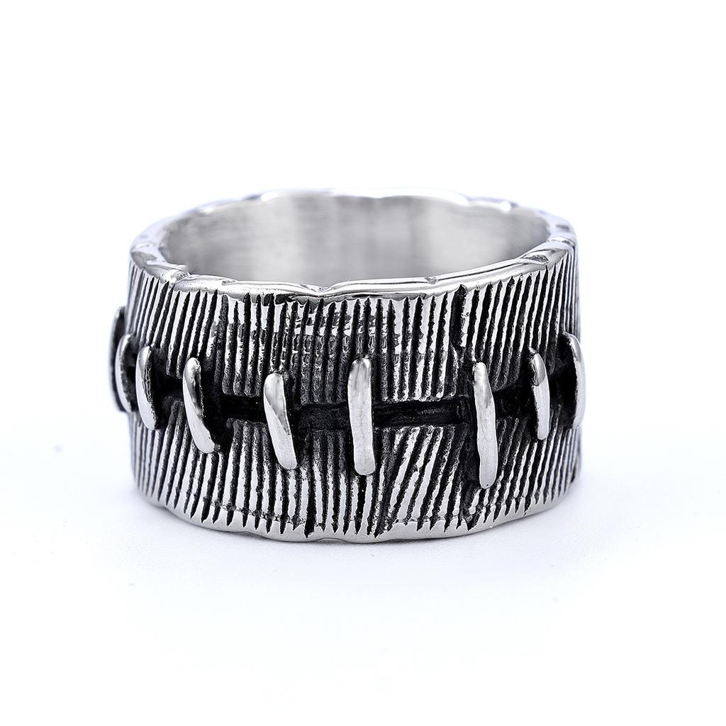 Dark Punk Style Small Batch Premium Stitched Design Men's Ring
