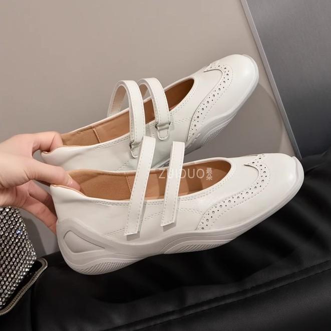Silver Platform Inner Height-increasing Shoes 2025 New French Retro Mary Jane Casual Sports Ballet Single Shoes Women