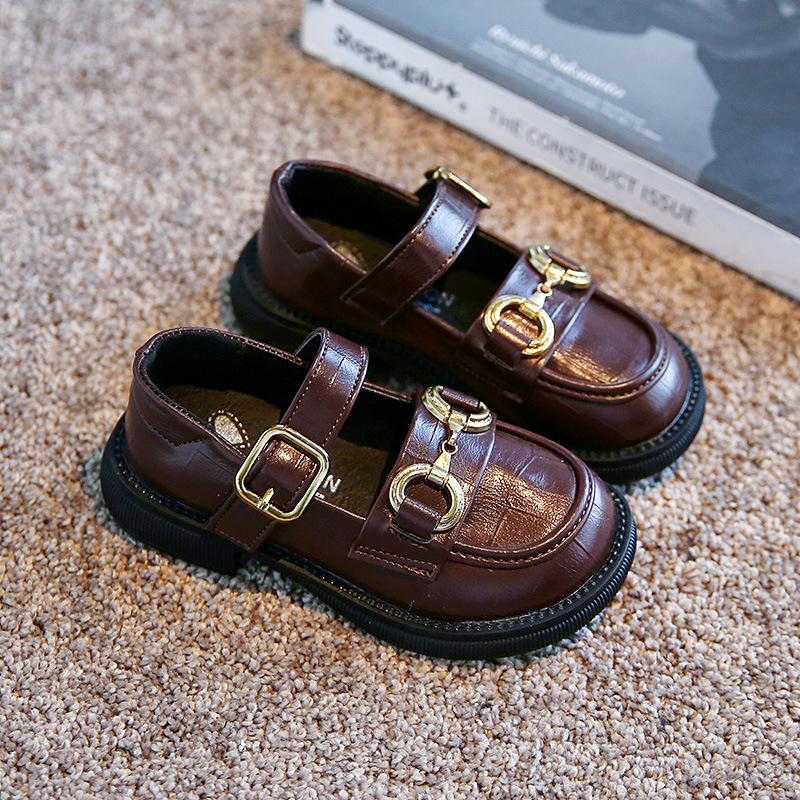 

Новые кожаные туфли для девочек; высококачественные корейские туфли принцессы для маленьких девочек; трендовые повседневные туфли на платформе 30 коричневый