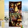 Masha Bear Personalized Name Beach Towel Super Soft Microfiber Quickdry Fabric Perfect for Traveling Yoga Camping and Swimming