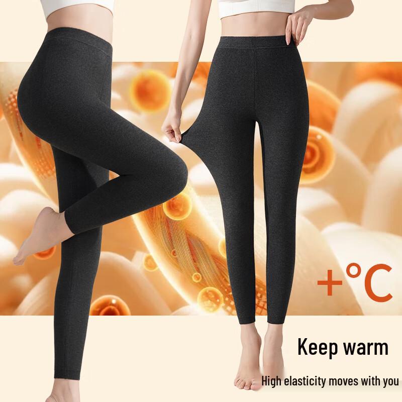 Audiffren Women's High-Waist Thickened Thermal Wool Leggings