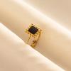 Balck Enamel Gold Plated Heart Fire Evil Eye Stainless Steel Ring Vintage Finger Jewelry Sun Moon Star Rings For Women Men Bague