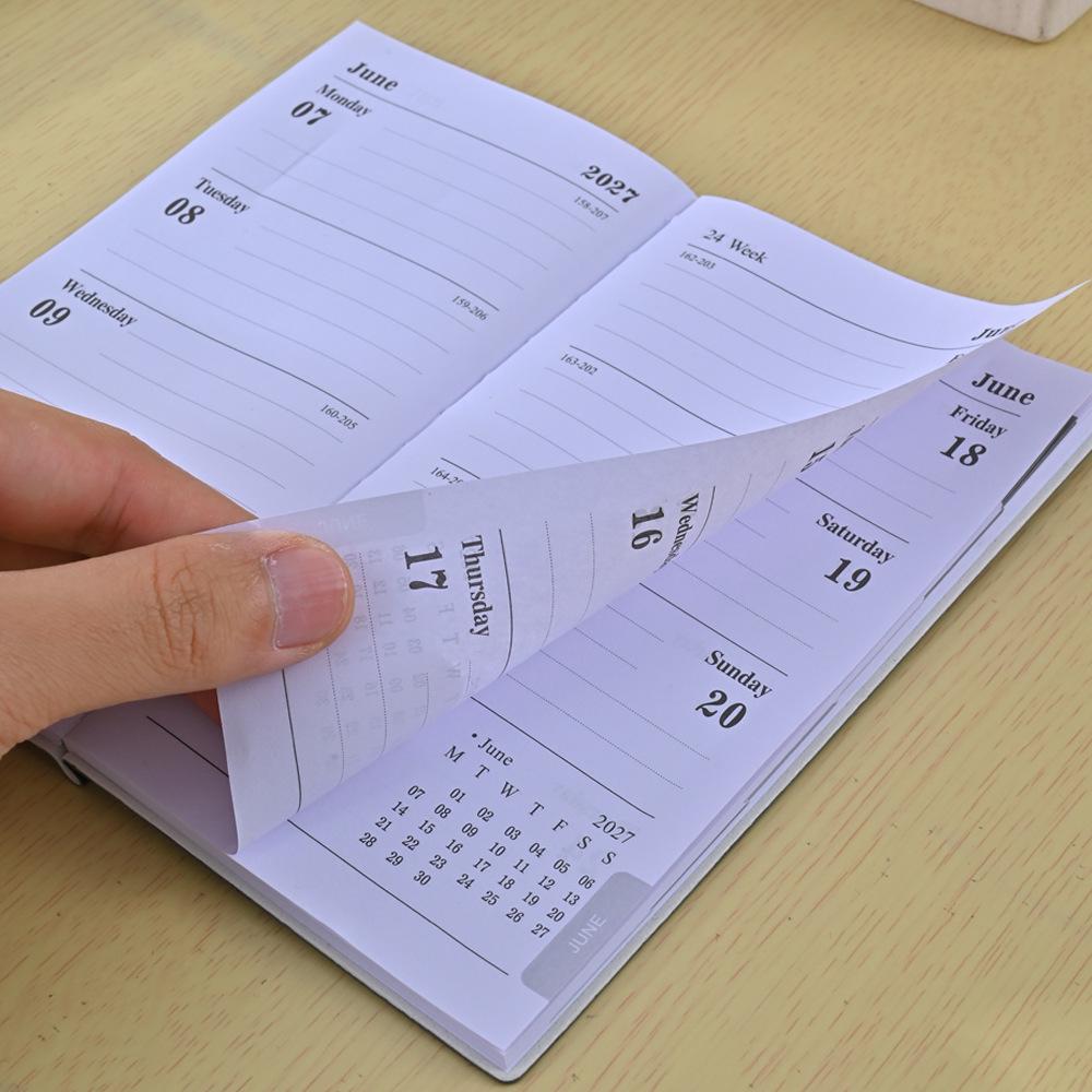 In-Stock 2027 A6 Slim Weekly Planner - English, PU Cover, Portable