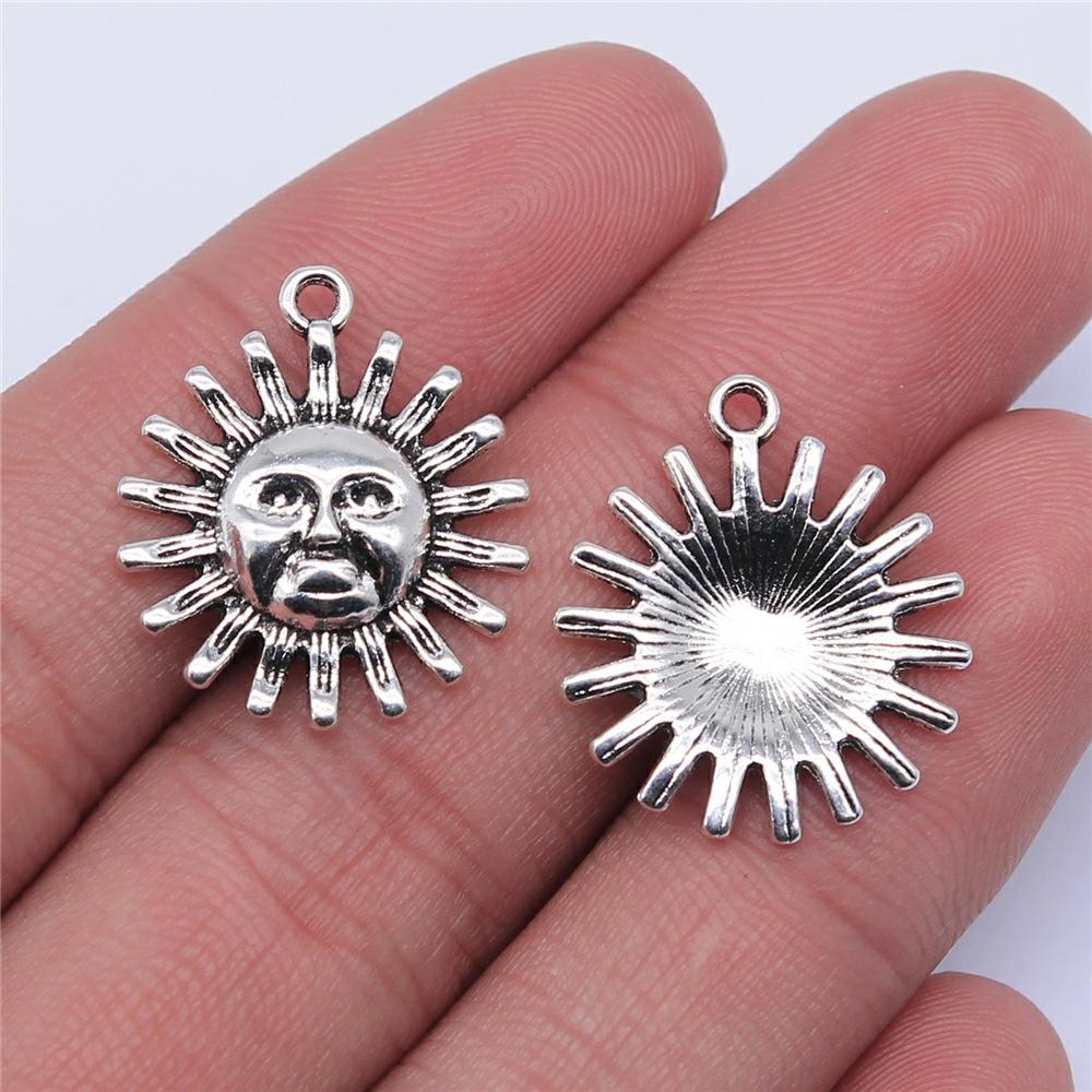 20pcs Sun Pendant Charms Antique Silver Color Sun Charms Jewelry DIY Sun Charms For Bracelet Making