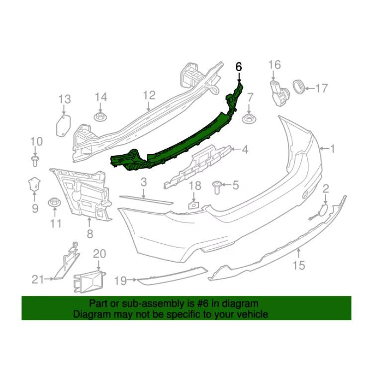 Inre fäste för bakre stötfångare för BMW 4-serie (F32, F33, F36, F83) 2012-2020 - Artikelnummer 51127316350