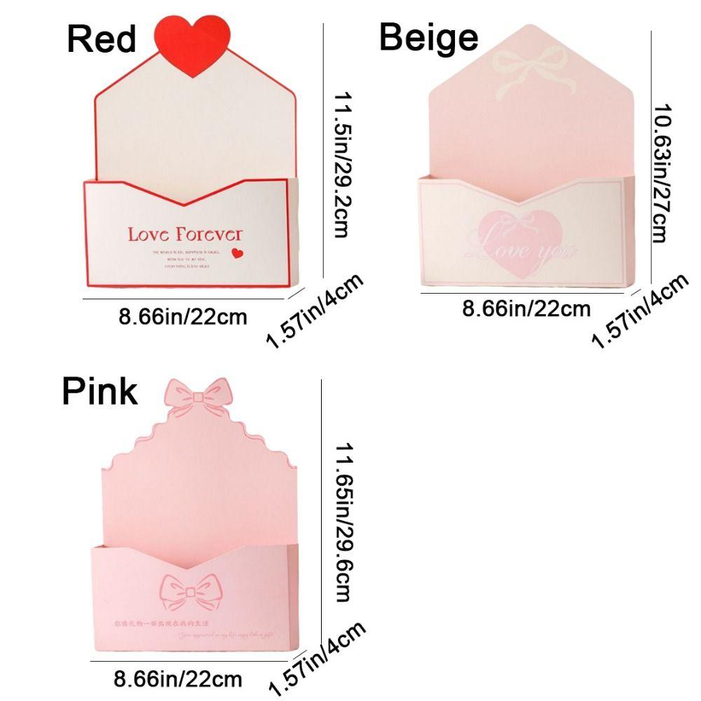 10 Pieces Folding Valentine Envelope Boxes Heart Pattern Flower Gift Box  Romantic Decorations