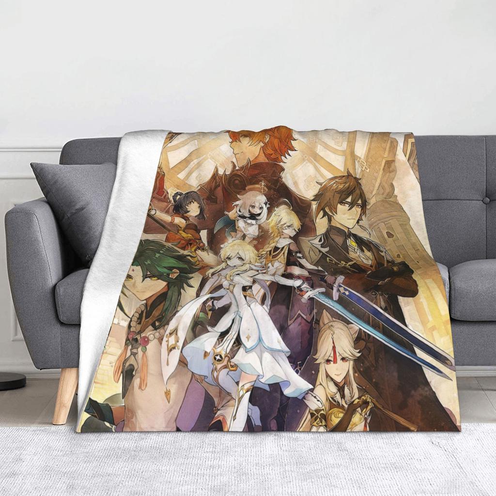 Gorou Genshin Impact Game Blanket Fleece All Season  Multi-function Soft Throw Blankets for Home Couch Plush Thin Quilt