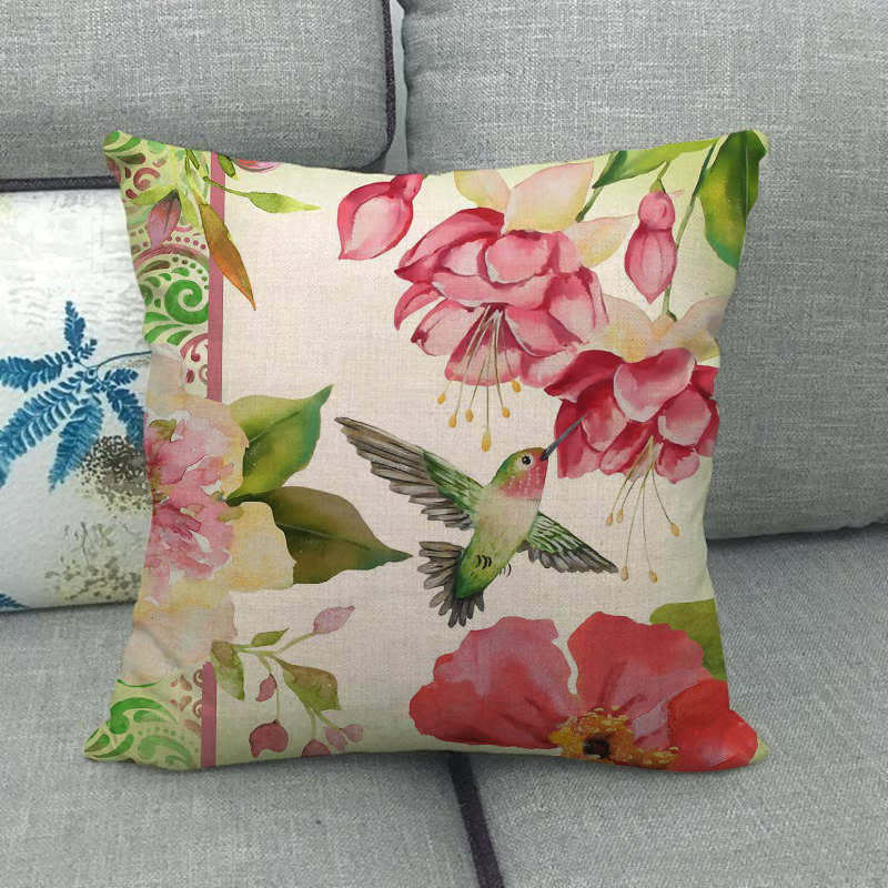 Nordic Floral Meanings Of Animals Digital Printing Short Plush Pillow Covers For Car Sofa Office Cushion Cover Home Goods