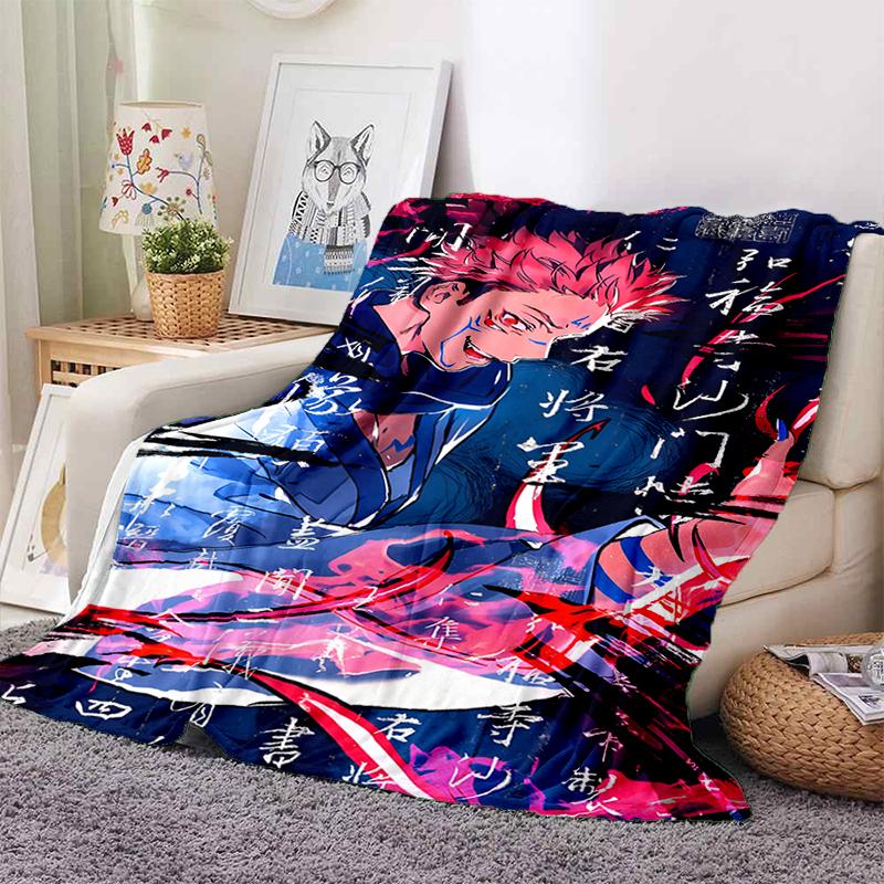 3D Cartoon Jujutsu Kaisen Anime Itadori Yuj Blanket,Soft Throw Blanket for Home Bedroom Bed Sofa Travel Picnic Office Cover Kids