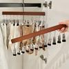 2 Pack Clip-on Trouser Hangers Specifically Design for Wardrobe Organizer 12 Pairs Trousers Jeans Hats Shorts Socks Saving Space