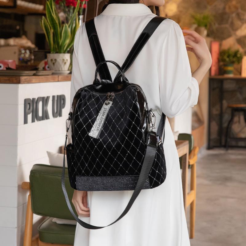 Rucksack Weiches Leder Niete Einzelne Schulter Universal Tasche Damen Große Kapazität Schultasche