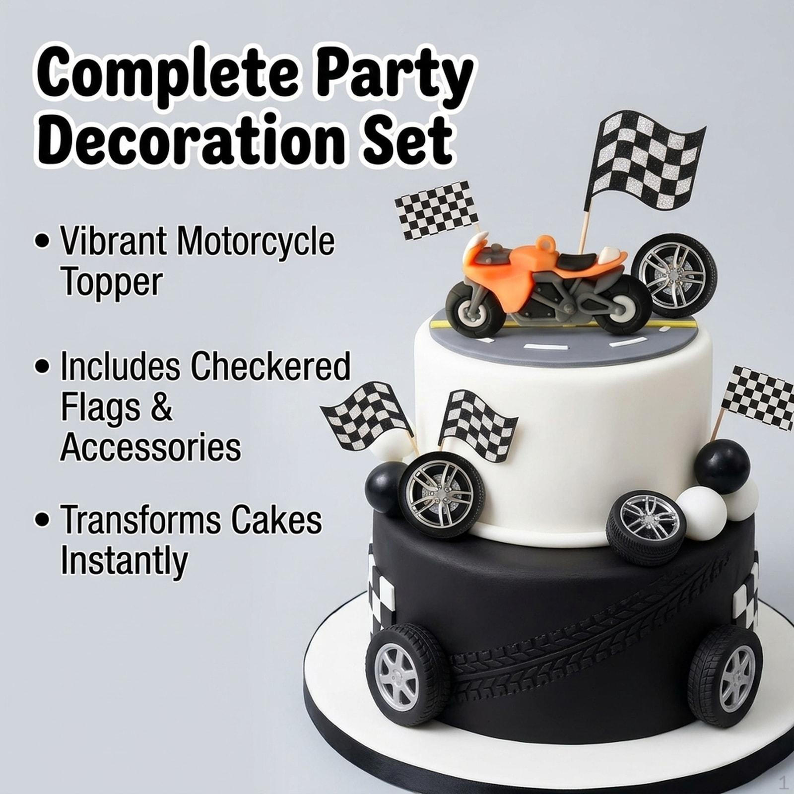 

28Pcs Motorbike Cake Toppers Cute Motorcycle Decor for Graduation Party помаранчевий