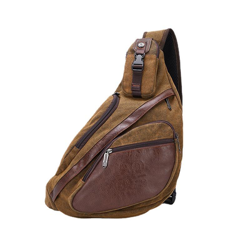 Retro Halbmondförmige Canvas Umhänge-Brusttasche für Herren - Europäisch & Amerikanisch Exklusiv