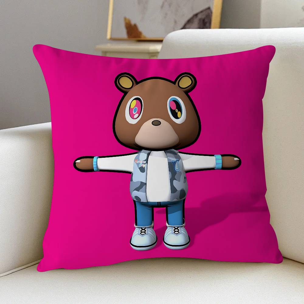 K-Kanye West Bear Personalized Pillow Dust Cover Bedroom Kids Party Decoration Pillowcase Birthday Children Gift