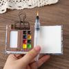 4in1 Portable Travel Watercolor Palette Set Mini Wooden Square Tray Paint Box Sketchbook Student Outing Drawing Art Supplies