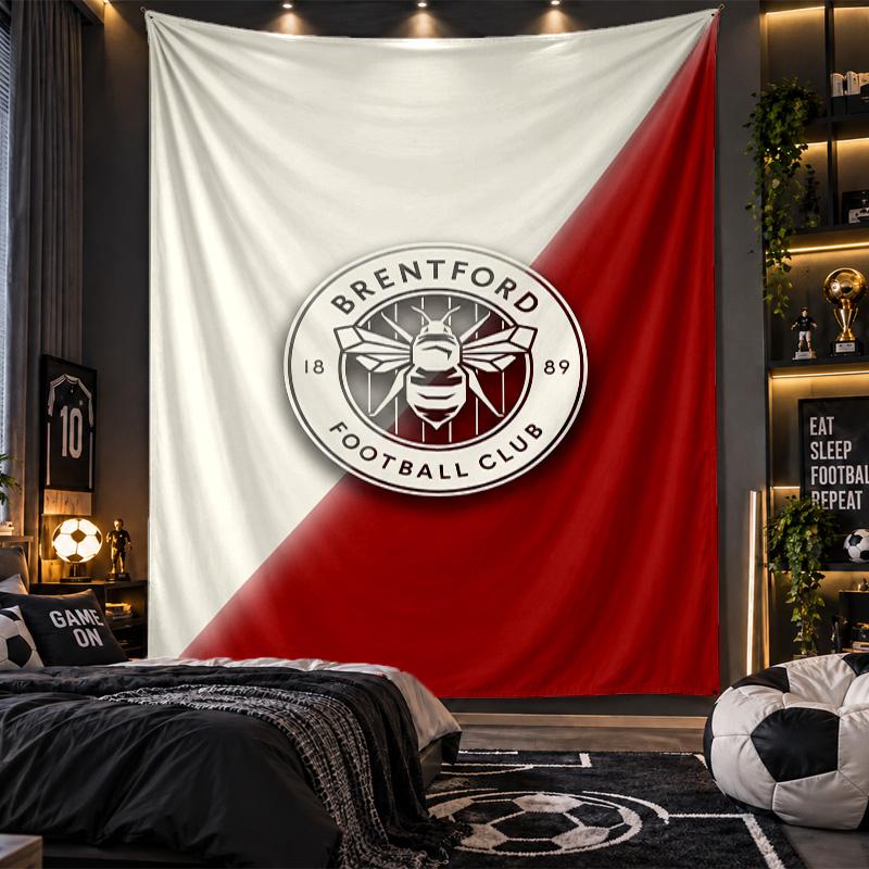 Wall Hanging Tapestry Brentford Football Print Cloth for Living Room Bedroom Home Decor