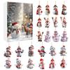 Weihnachts-Countdown-Adventskalender Mit Süßem Schneemann Acryl-Dekorationen Für Feiertagsgeschenke Und Party-Deko