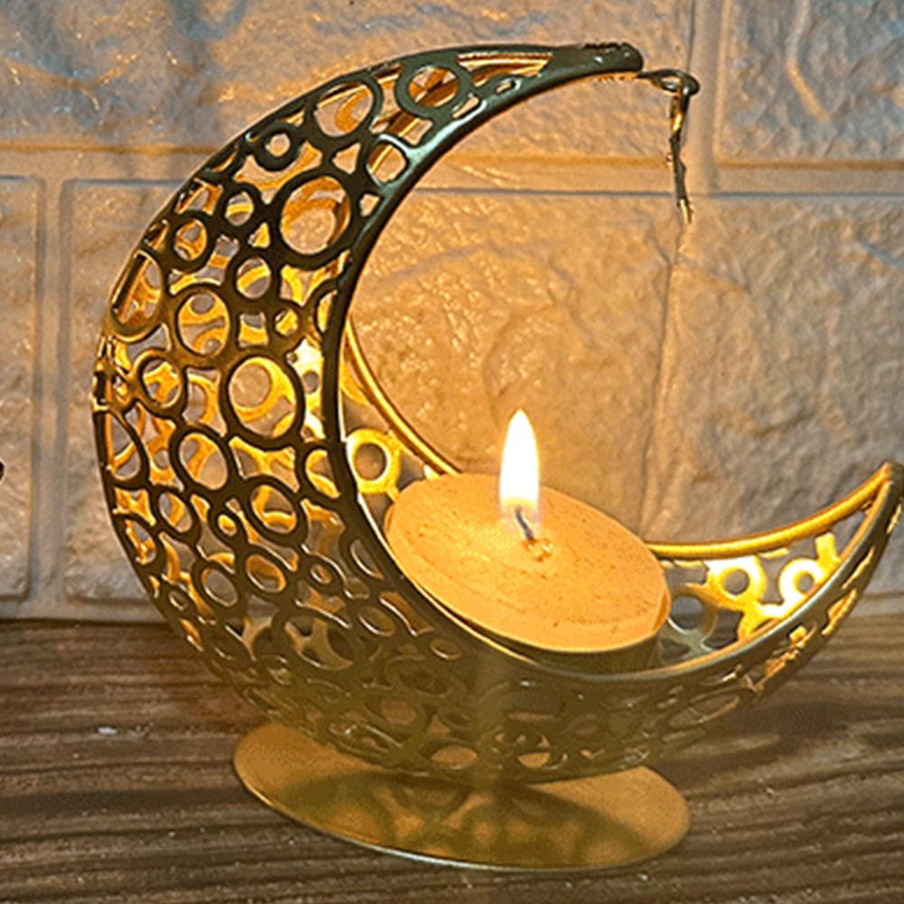 Eid Mubarak Candle Holder Moon Candle Holder Home Islamic Muslim Party Decor Ramadan Tea Light Holder Ramadan Candlestick Holder