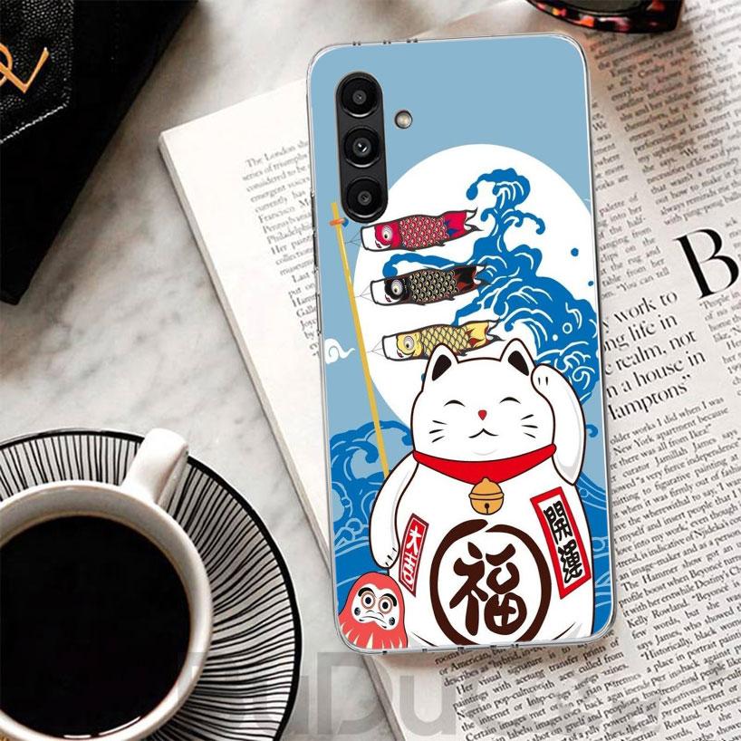 Lucky Cat Maneki Neko Japanese Phone Case For Samsung A17 A16 A26 A36 A56 A15 A14 A13 A55 A54 A53 A35 A34 A33 A25 A24 A23 A05S A