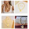 Elegant Colourful Flower Floral Set Earrings Necklace Sweet Braided Necklace Fashion Jewelry