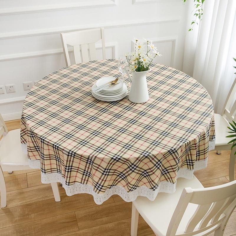 High-Grade Waterproof, Oil-Proof, Non-Slip, Thick Round Tablecloth for Home and Restaurant Use