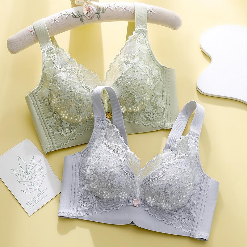 Large breasts, small holes, cup, light underwear, women's upper support, large size adjustment type, double breasts, anti-sagging, no steel ring bra