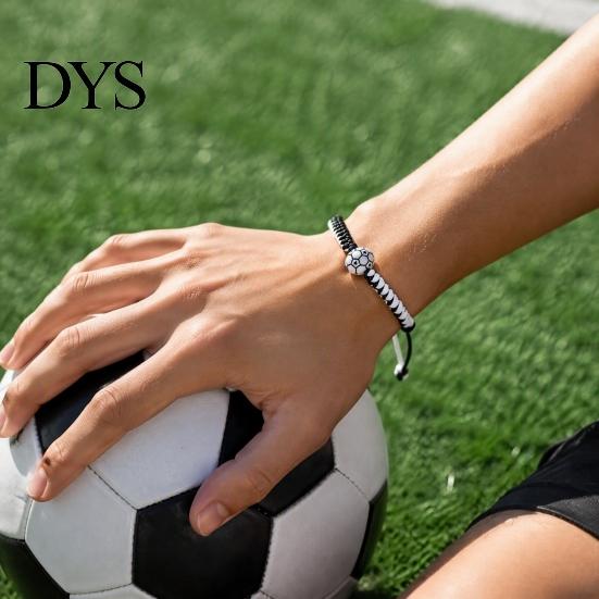 Cool Layered Wristband Sports Themed Braided Bracelet, Adjustable Hand Woven Rope with Personalized Fan Gift Ball Charms, Trendy Wrist Strap