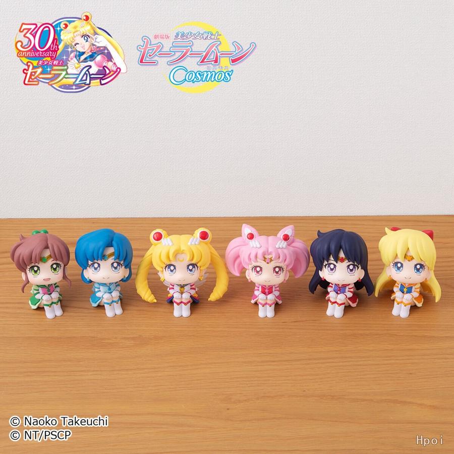 Figura Anime Sailor Moon 7cm Tsukino Usagi/Chibiusa/Kino Makoto Action Figure Sailor Marte Giove Mercurio Venere Statuetta Giocattolo per Bambini