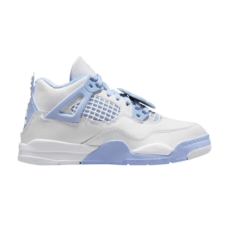 

Дитячі кросівки Air Jordan 4 Retro PS Forget Me Not Білі з блакитним відтінком та оливково-зелені IB8962-100 32