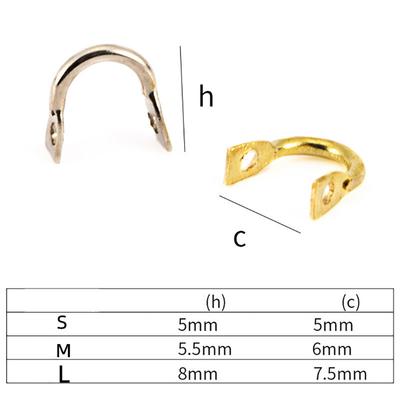 50pcs U-shaped Fishing Connector Stainless Steel Folded Clevises Spinner Spoons 8-shaped Ring Swivel Diy Fishing Lures Parts