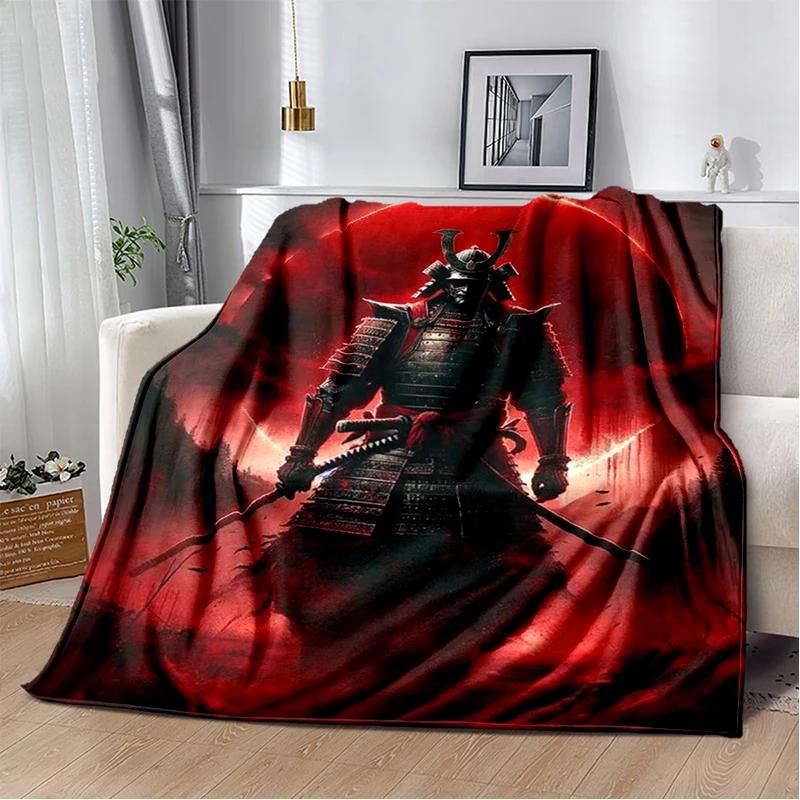 3D Japanischer Samurai Bushido Katana Cartoon Spiel Decke, Weiche Kuscheldecke für Zuhause Schlafzimmer Bett Sofa Reise Picknick Abdeckung Kinder