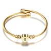 Nextvance Girls Gold Color Stainless Steel Heart Bracelet Bangle with Letter Fashion Initial Alphabet Charms Bracelets for Women