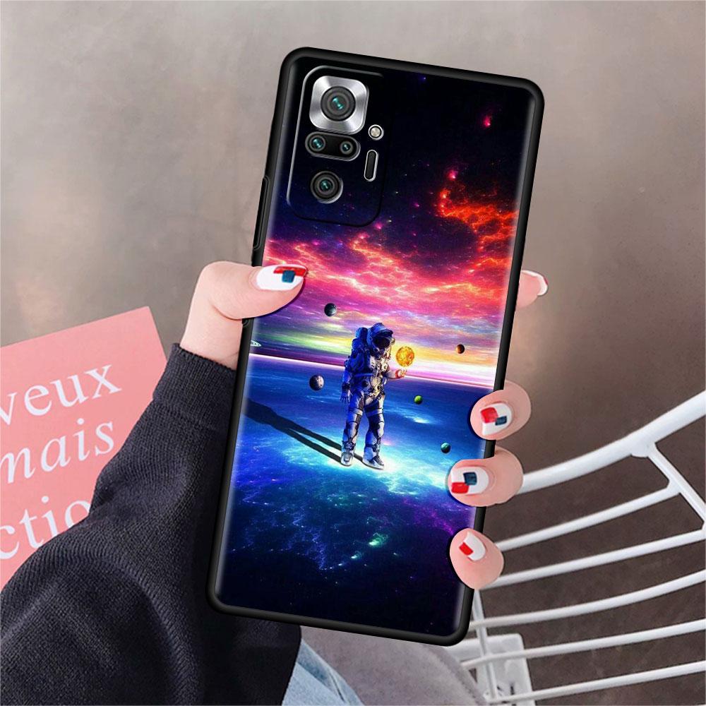 Hülle für Xiaomi Redmi Note 10 9 11 Pro Weiche Handyhülle 10S 9S K40 8 9A 9C 9T 7 10C 8T Silikonhülle Universum Cooler Astronaut