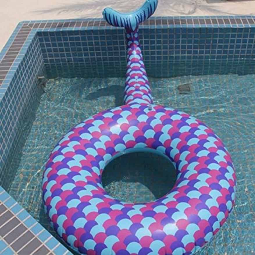 Mermaid Pool Float Tube, Giant Pool Float for Adults, Teenagers and Children, Pool Raft Float Ring for Pool Parties