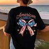 Summer Hot Trend American Bow Print T-shirt Fashionable Loose Casual Women's Top T Shirt Women Graphic T Shirts Y2k Top